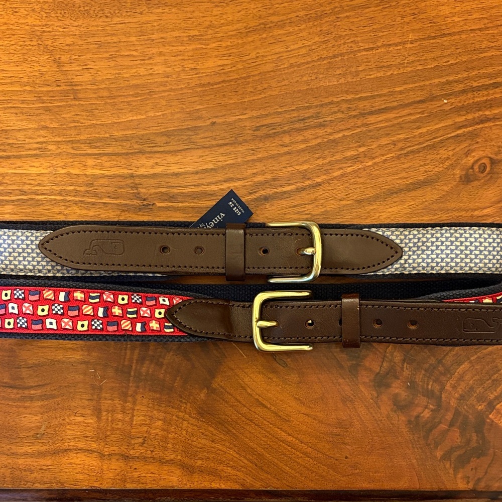 Brown Leather Belt with Gold Buckle